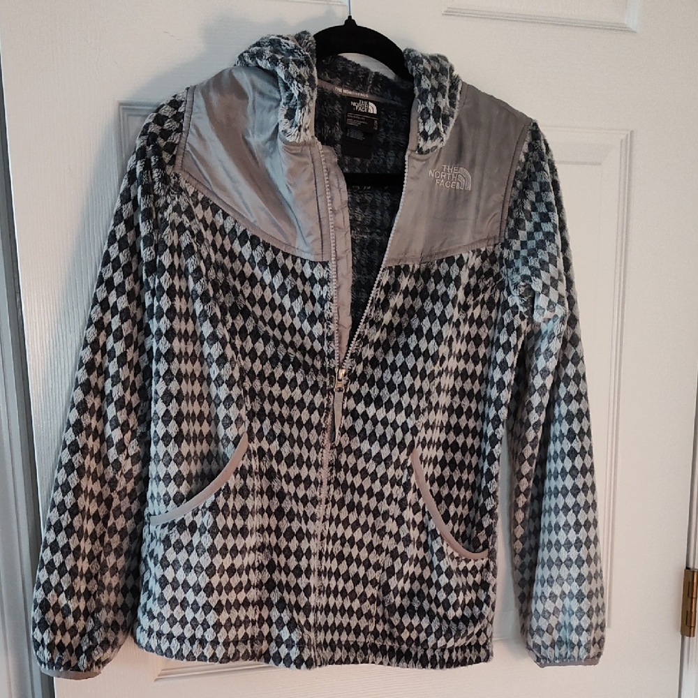 The North Face Girl's Gray Patterned Fleece Jacket